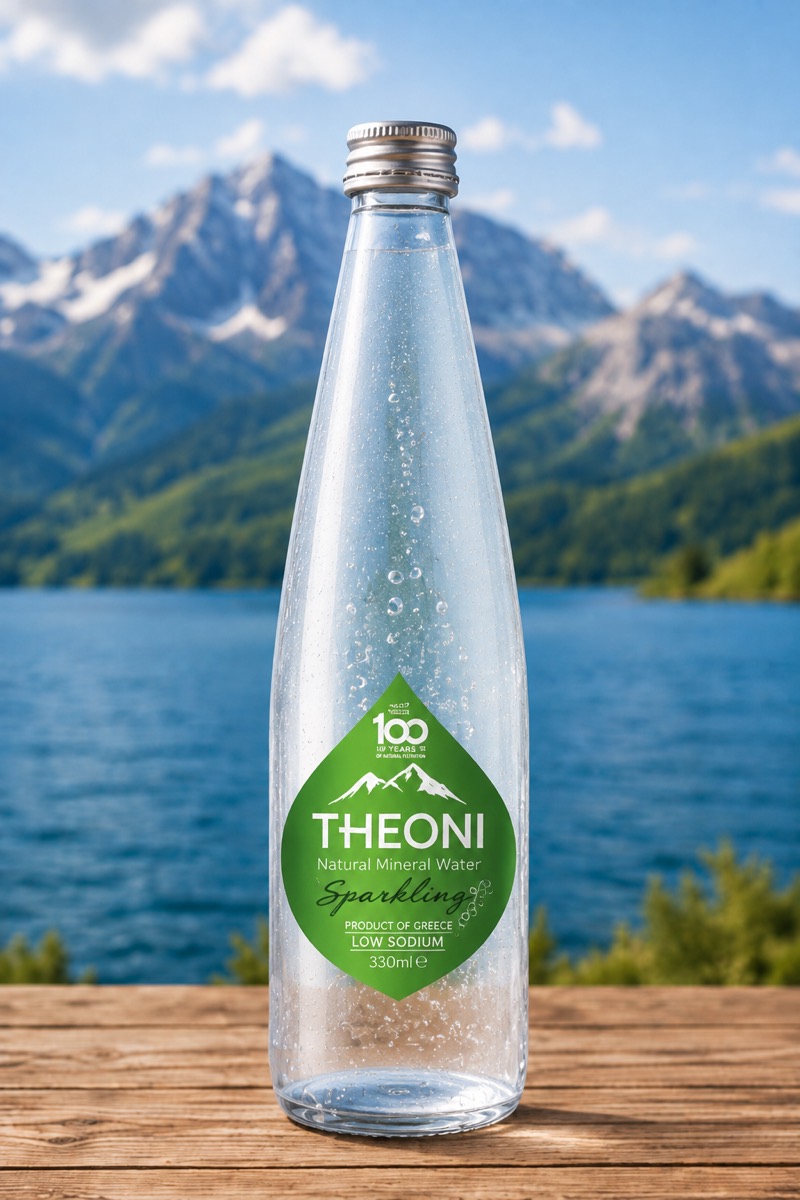 THEONI Sparkling glazen fles 330 ml